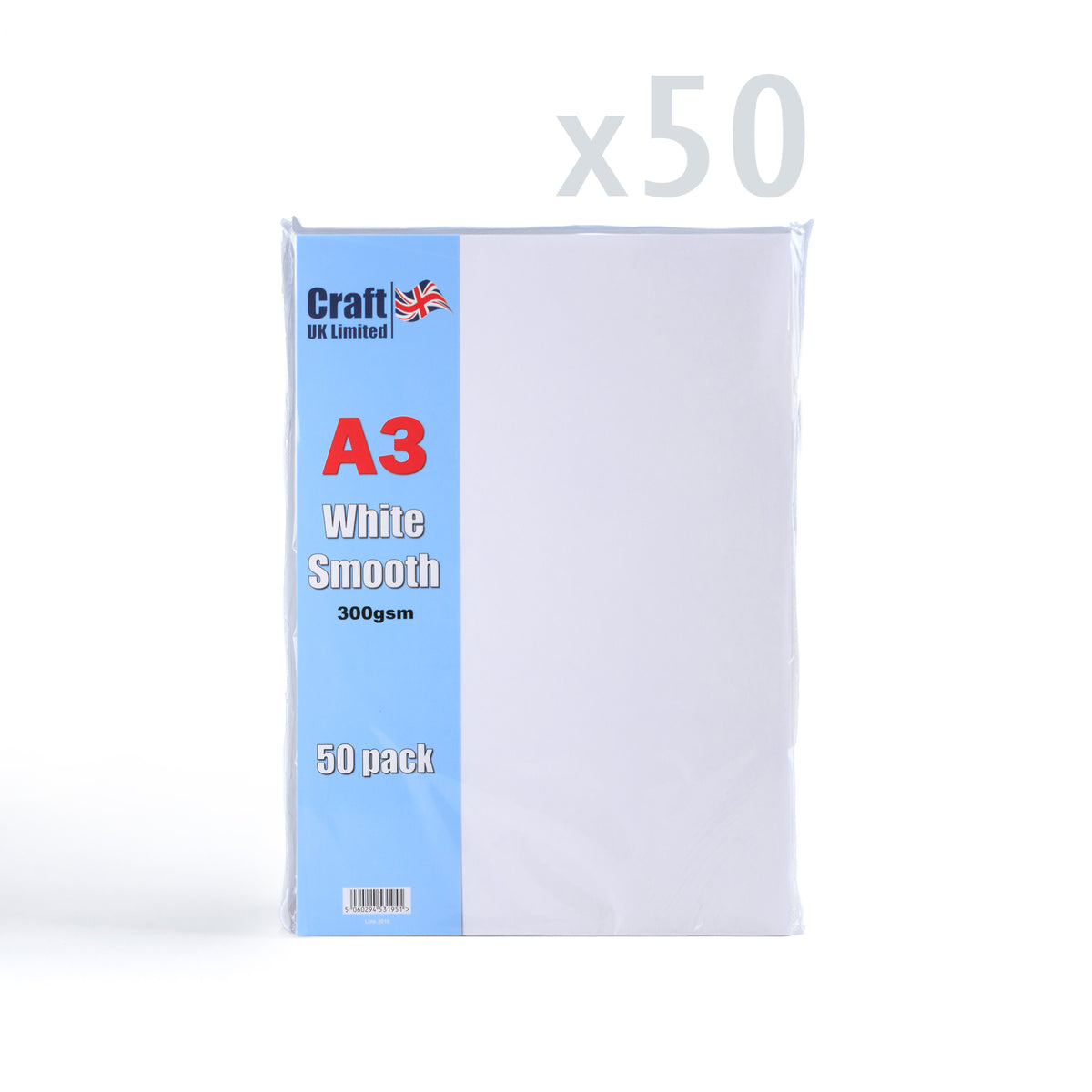 A3 Valkoinen Kortti 300 g/m² 50 kpl pakkaus