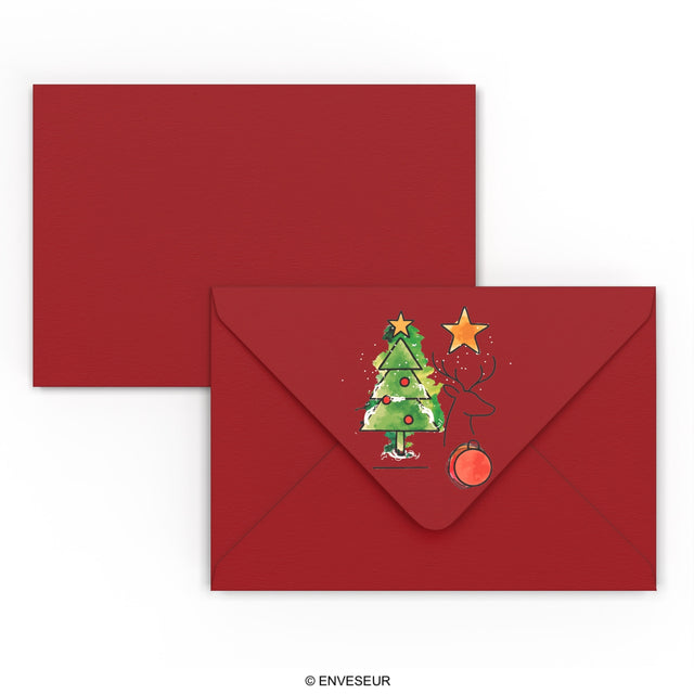 Christmas envelope Christmas Tree Dark Red 114 x 162 mm (C6)