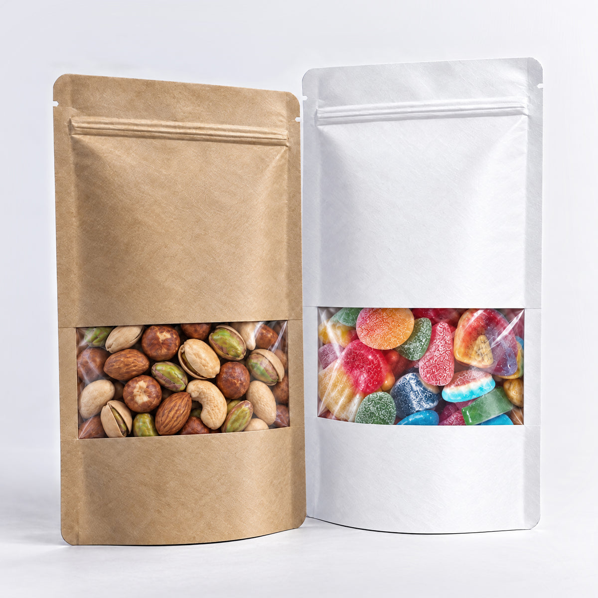 Ikkunallinen elintarvikkeille doypack-pussi