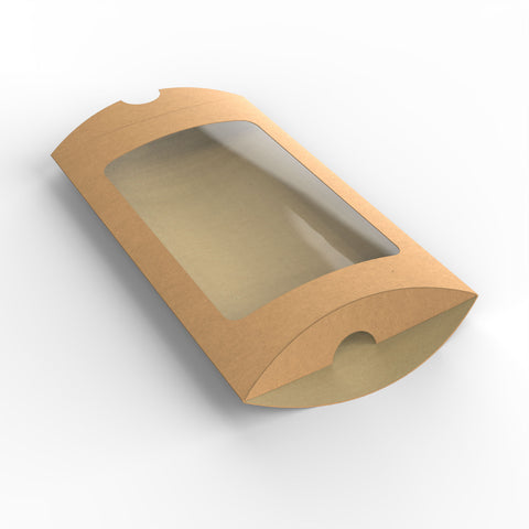 Windowed Pillow Boxes Manila 229 x 162 mm (C5)
