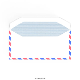 Valkoinen lentoposti vinoraitareunalla 110x220 mm (DL)