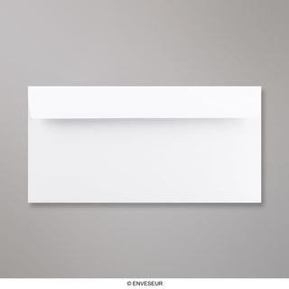 Valkoinen kudottupaperinen kirjekuori 110x220 mm (DL)