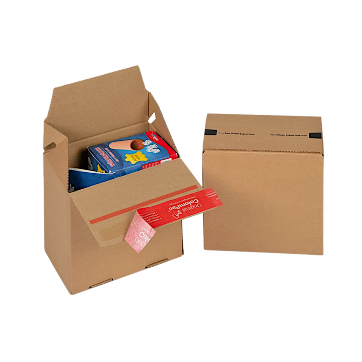 Itsesulkeutuva pahvilaatikko lähetyksiä varten