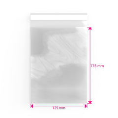 Cello Bags (Non-Header) Clear 175 x 129 mm