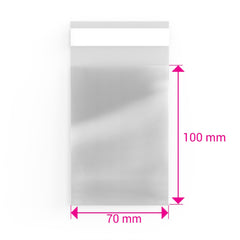 Cello Bags (Non-Header) Clear 100 x 70 mm