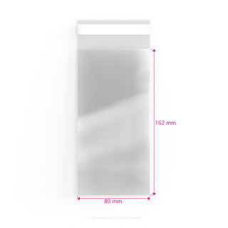 Cello Bags (Non-Header) Clear 162 x 80 mm