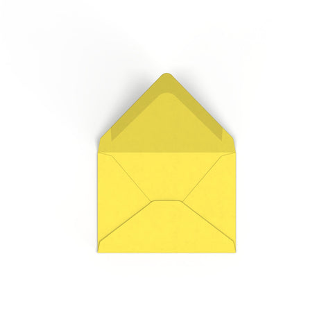 C7 Sunflower Yellow British Made Gummed V-Flap Envelope (82 x 113mm)