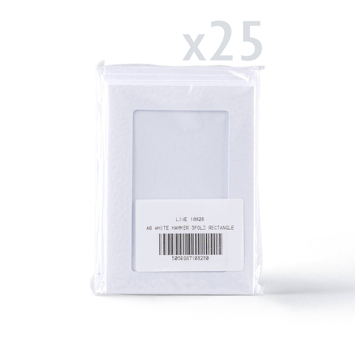 Valkoiset kortit, vasaroitu pinta ja suorakulmainen aukko – pakkaus