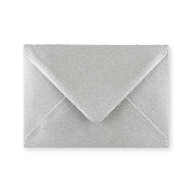 C6 Metallic Silver Gummed V-Flap Greetings Envelope (114 x 162mm)