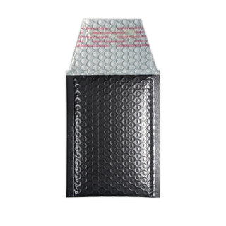 Metallic Finish Bubble Bag Mailers Black 145 x 90 mm