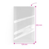 Ylhäältä avoin pussi sellofaanista