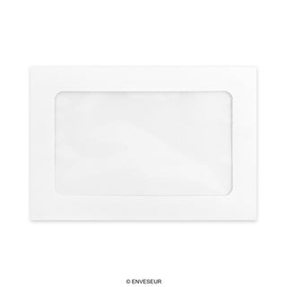 Valkoinen kirjekuori suurella ikkunalla 162x229 mm (C5)