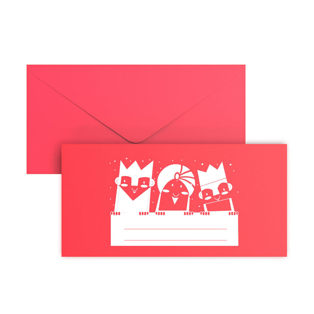Christmas Three Wise Kings Envelopes Dark Red 110 x 220 mm (DL)