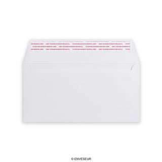 Valkoinen läpällinen kirjekuori 110x220 mm (DL)