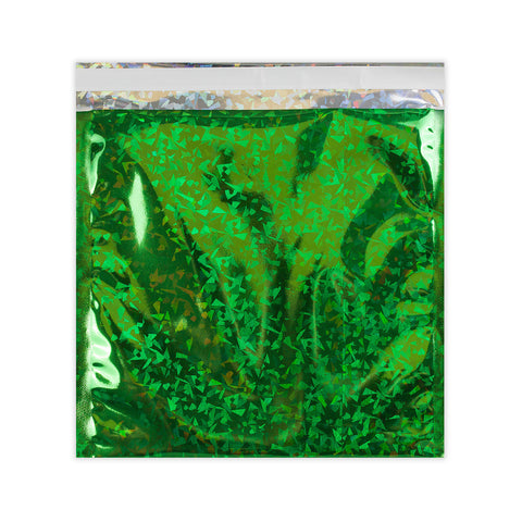 Holographic Finish Foil Bags Holographic Green 220 x 220 mm
