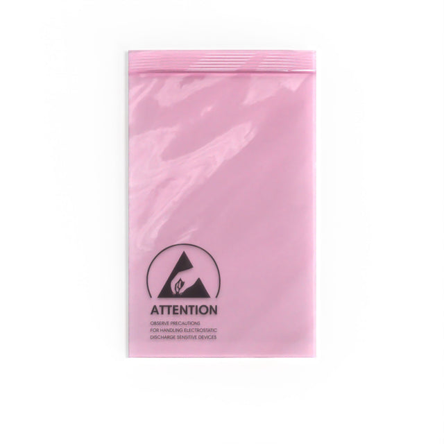 Pink Anti-Static ESD Grip Seal Bags 102 x 152 mm