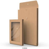 Sivulevikekirjekuori isolla ikkunalla, narulla ja prikalla