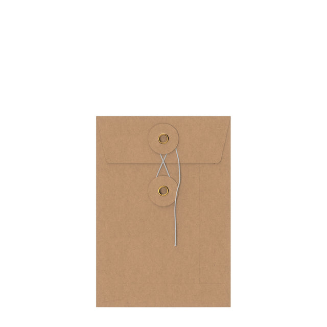 Coloured envelopes with string and washer closure Manila 162 x 114 mm (C6)