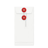 Värilliset kirjekuoret, joissa on naru- ja kiekkokiinnitys