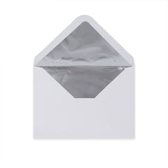 Paper Lined Envelopes White + Silver Foil 114 x 162 mm (C6)