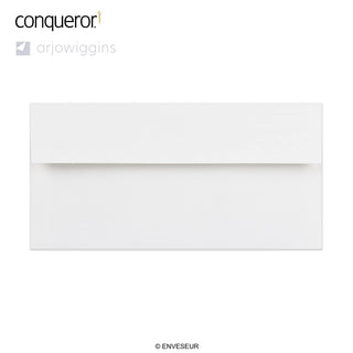 Kirkkaanvalkoinen Conqueror-kirjekuori 110x220 mm (DL)