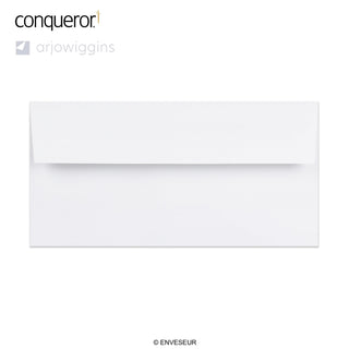 Valkoinen Conqueror-kirjekuori 110x220 mm (DL)